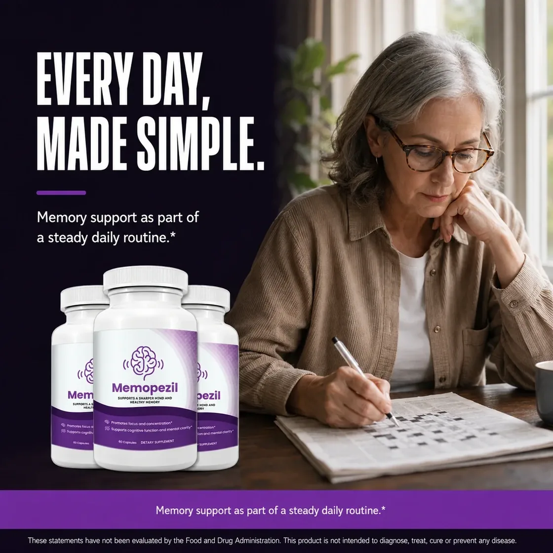 Memopezil daily memory support lifestyle panel